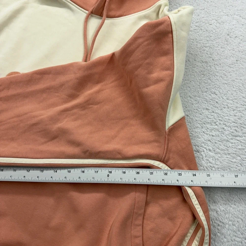 Adidas Colorblock Trefoil Logo Hoodie Sweatshirt Pullover‎ Peach Cream Men's L